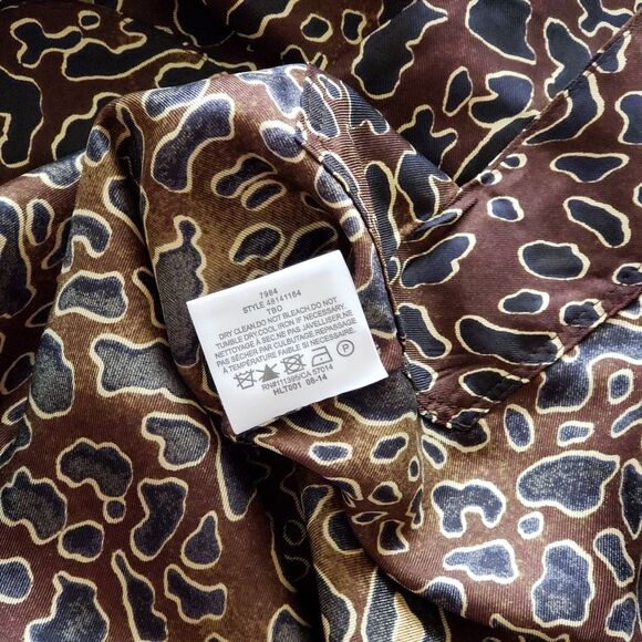 Tory Burch Silk Leopard Animal Print Tunic Blouse Brown Black Size 2 - Picture 10 of 10